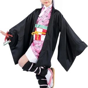 Nezuko Black and Pink Kimono Costume